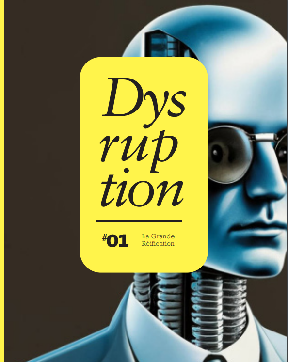 Couverture de Dysruption n° 1 : homme-robot à lunettes
