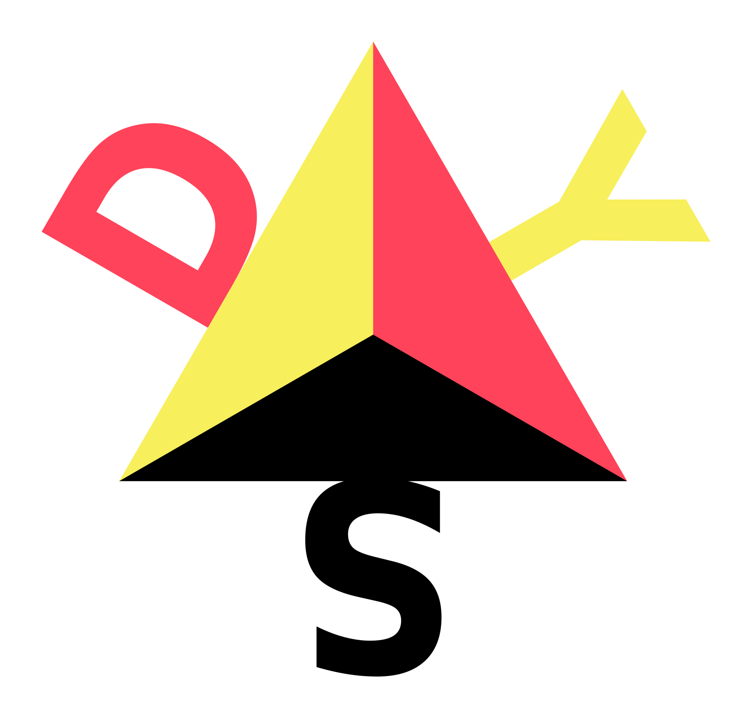 Sigle DYS-SOCIETY : triangle jaune et rouge, lettres D et Y en couleur, sur fond blanc