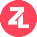 Monogramme ZL blanc dans un cercle rouge