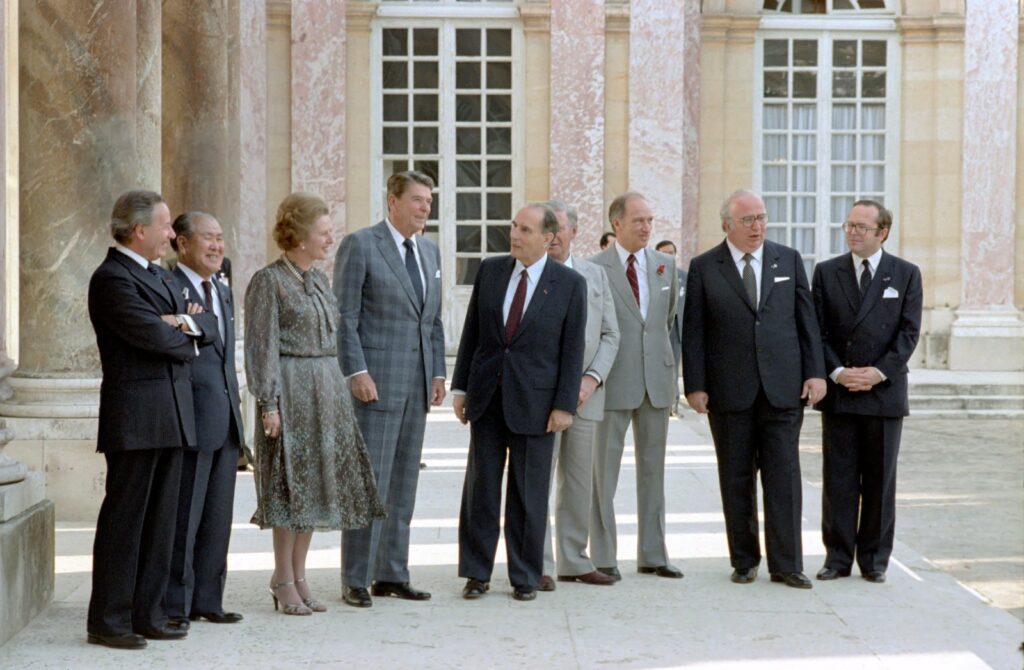 Les dirigeants du G7 au Grand Trianon, Versailles, 4 juin 1982